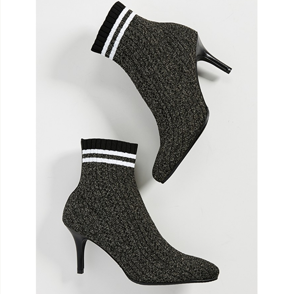 Metallic Knit Stuart Weitzman Booties - Picture 3 of 8